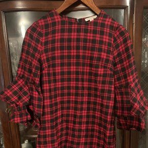 Beach Lunch Lounge Red and Black Plaid Dress